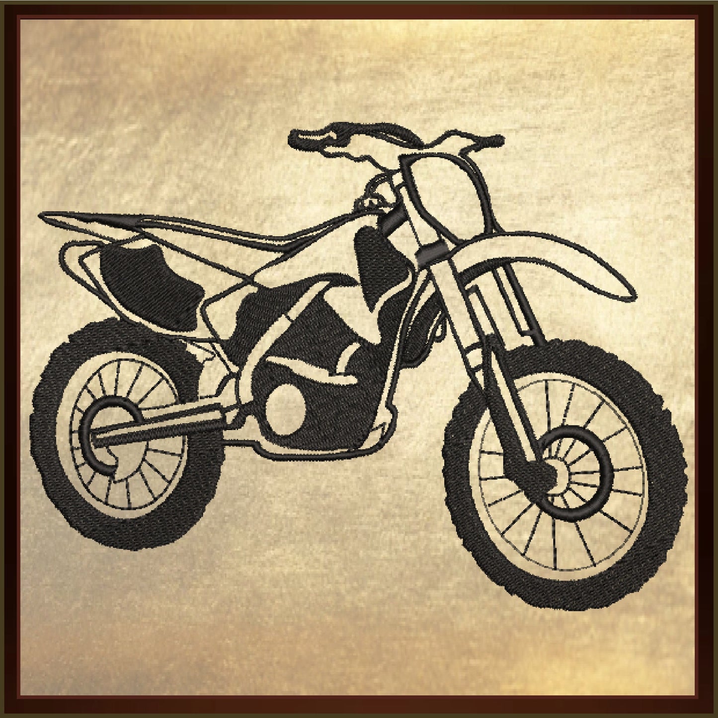 Motorcycle Machine Embroidery Design – Dirt Bike Embroidery Pattern, Motorbike Rider Machine Embroidery, 4 Sizes (0508)
