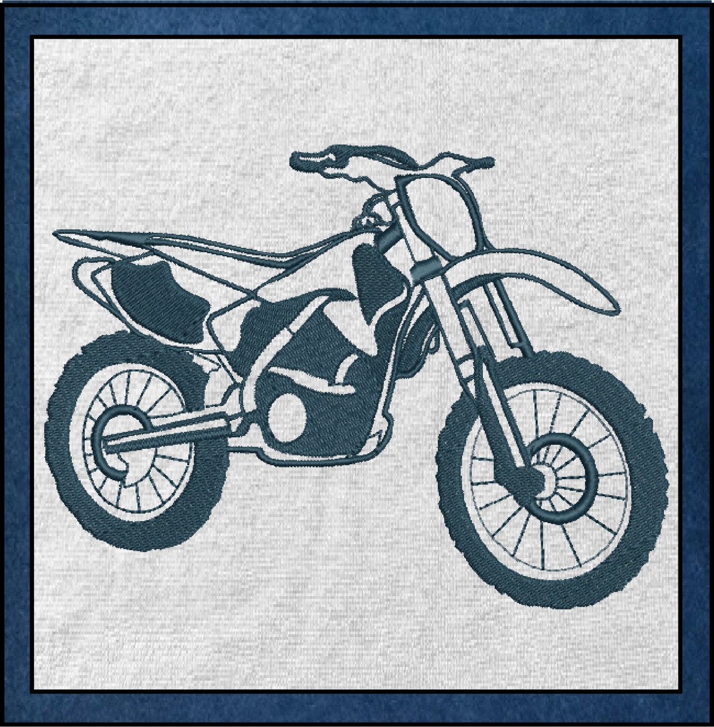 Motorcycle Machine Embroidery Design – Dirt Bike Embroidery Pattern, Motorbike Rider Machine Embroidery, 4 Sizes (0508)