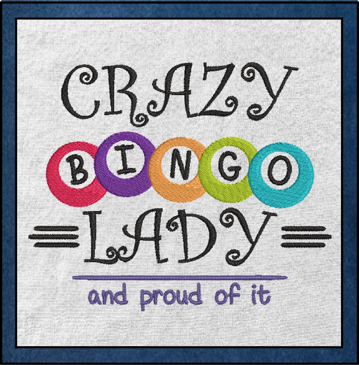 Crazy Bingo Lady Machine Embroidery Design. Proud Bingo Lady Embroidery, Bingo Balls Embroidery Pattern, 6 Sizes (0470)