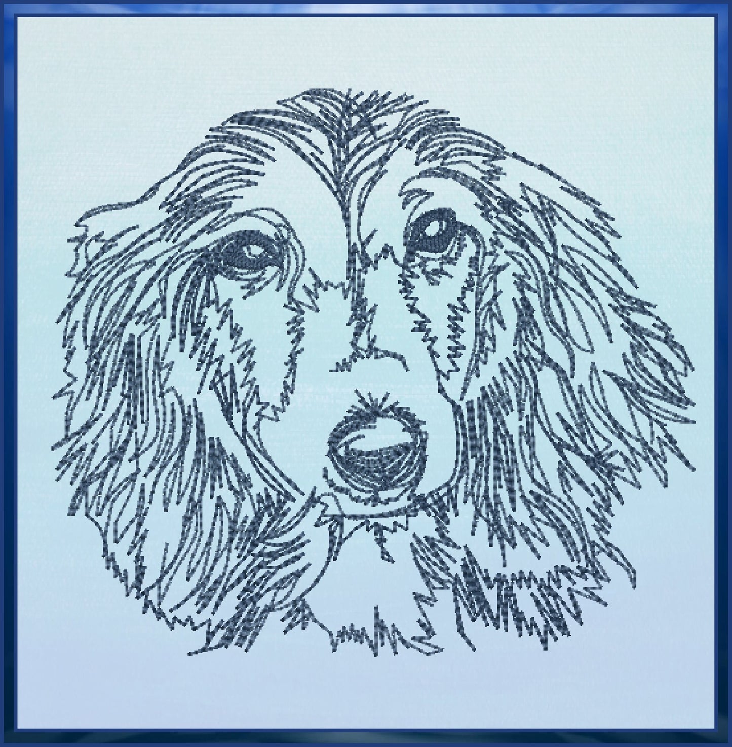 Dachshund Sketch Machine Embroidery Design – Long-Haired Dog Lover Line Art Pattern, 4 Sizes (0496)