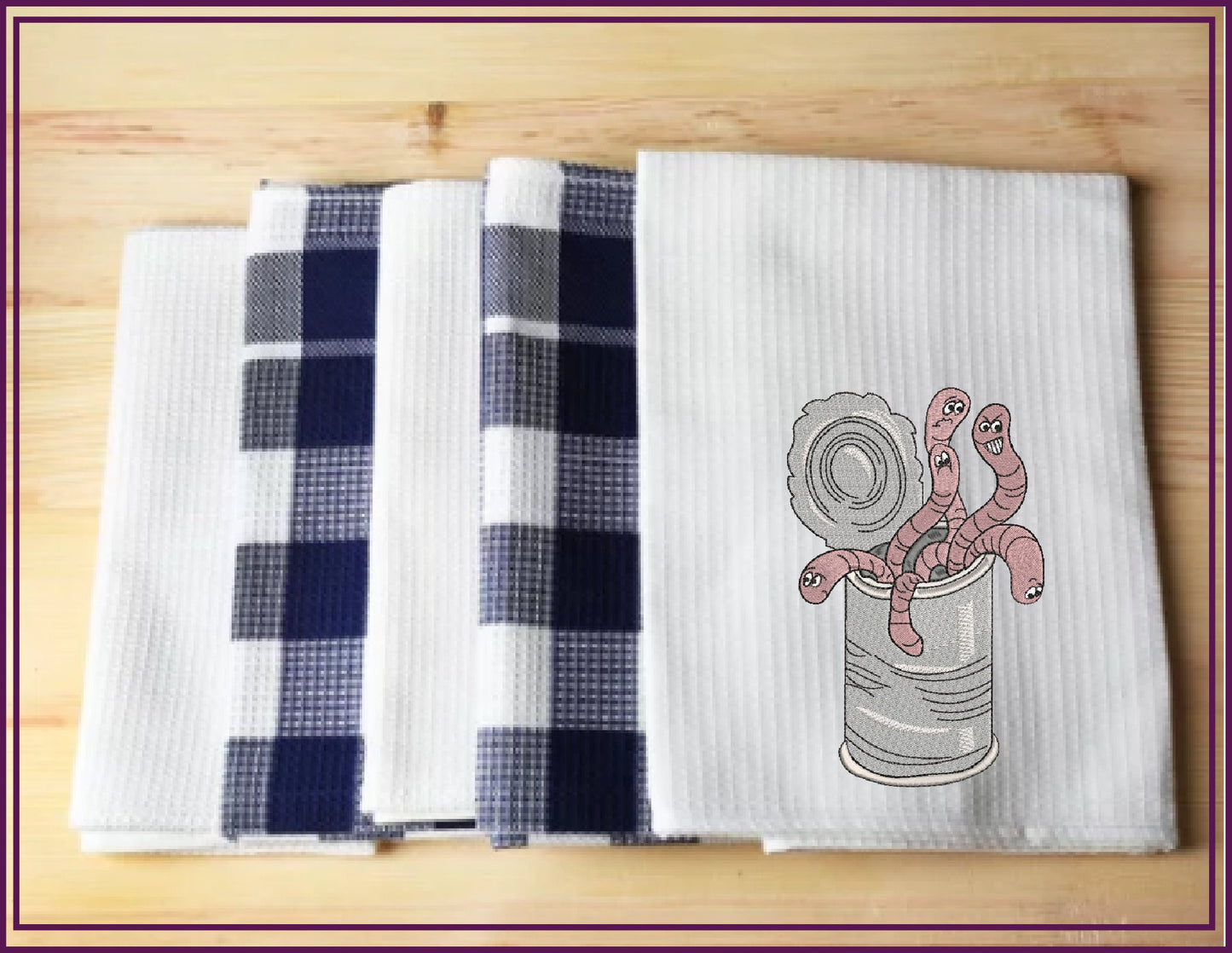 Can of Worms Idiom Machine Embroidery Design – Funny Tin Can and Worms Quote Pattern, 6 Sizes (0588)