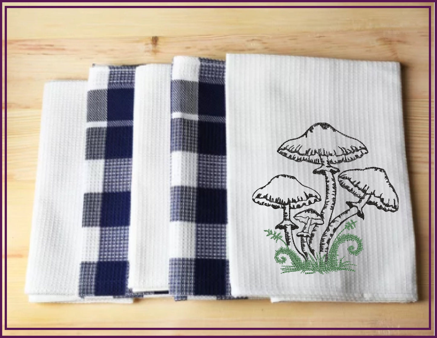 Mushroom Embroidery Design – Wild Mushroom Sketch – Garden Line Art Machine Embroidery File, 6 Sizes (0672)