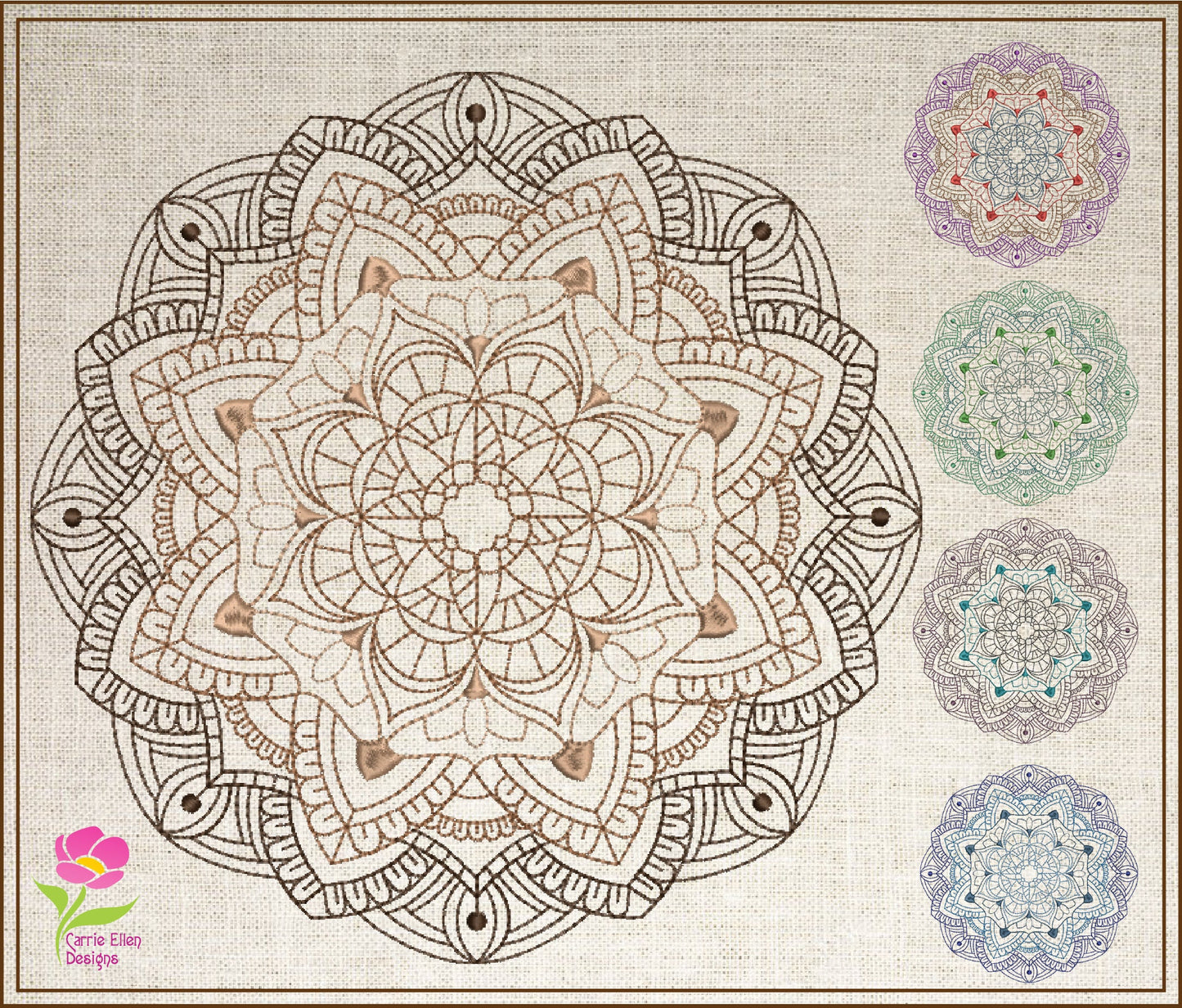Mandala Lace Machine Embroidery Design | Pattern Swirls Embroidery | Mandala Line Art | Spiritual Design | 6 Sizes (0684)