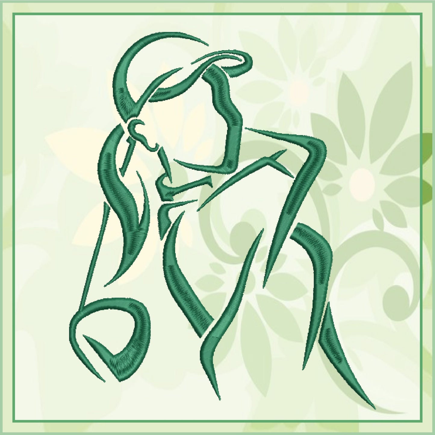 Lady Golfer Silhouette Machine Embroidery Design | Women’s Golf Sport Design | Golfing Embroidery Pattern | 6 Sizes (0702)