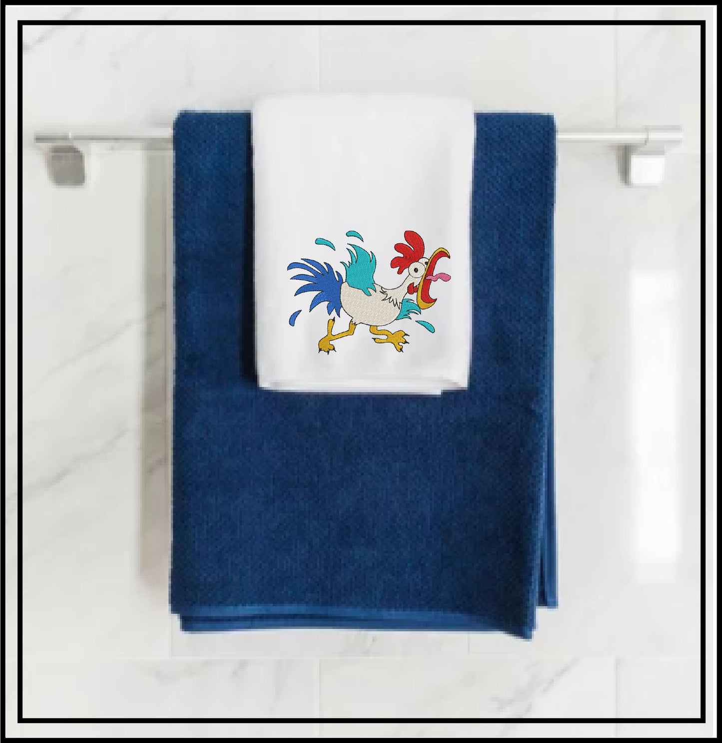 Running Chicken Machine Embroidery Design | Crazy Screaming Bird Cartoon | Funny Rooster Chicken | 6 Sizes (0754)