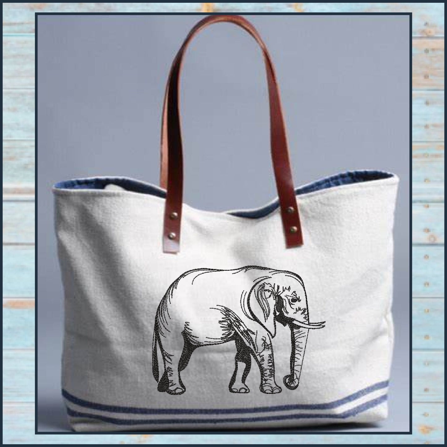 Elephant Sketch Machine Embroidery Design | Grazing Safari Elephant Embroidery Pattern | Large Land Animal Embroidery | 6 Sizes (0804)