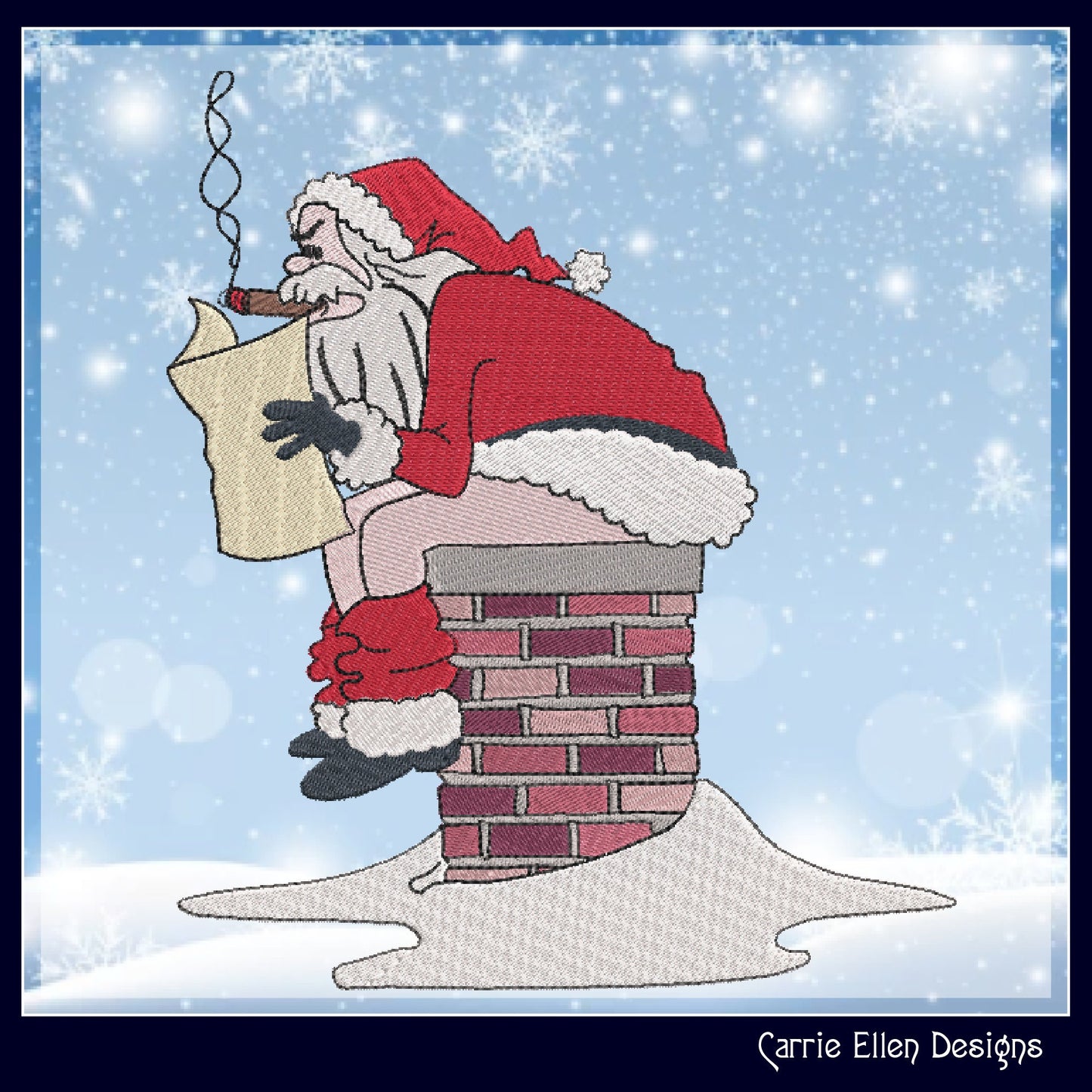Bad Santa Machine Embroidery Design – Christmas Santa Claus Pattern, Sarcastic Funny Holiday Design, 6 Sizes (1043)