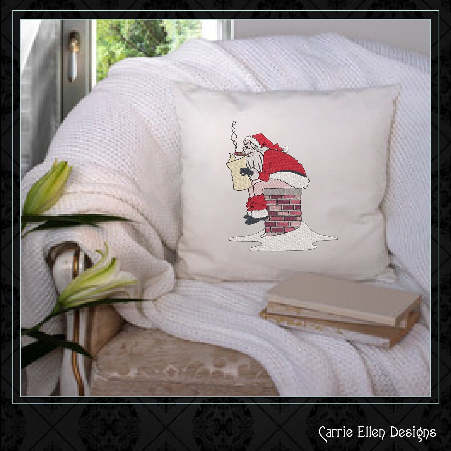 Bad Santa Machine Embroidery Design – Christmas Santa Claus Pattern, Sarcastic Funny Holiday Design, 6 Sizes (1043)