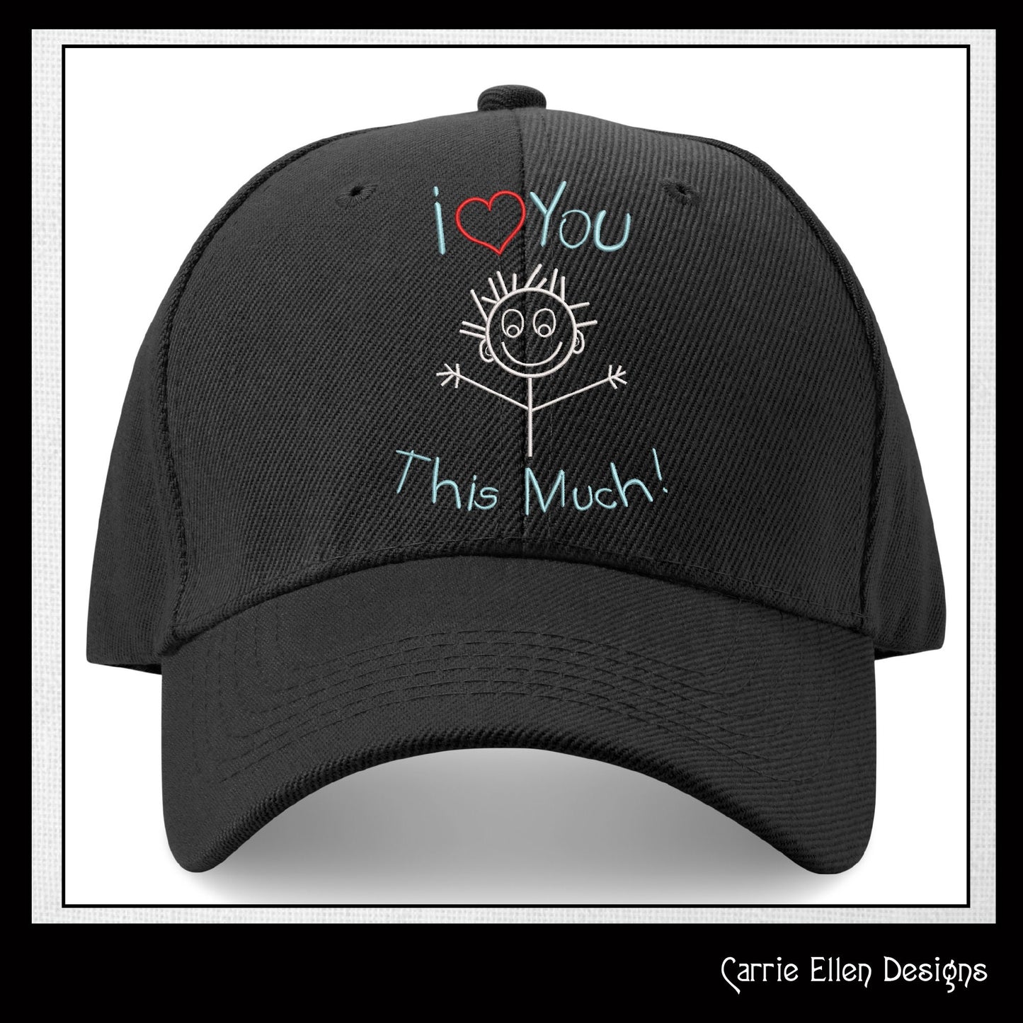 I Love You This Much – Stick Figure Machine Embroidery Design | Cute Kid Saying, 8 Sizes (1141)