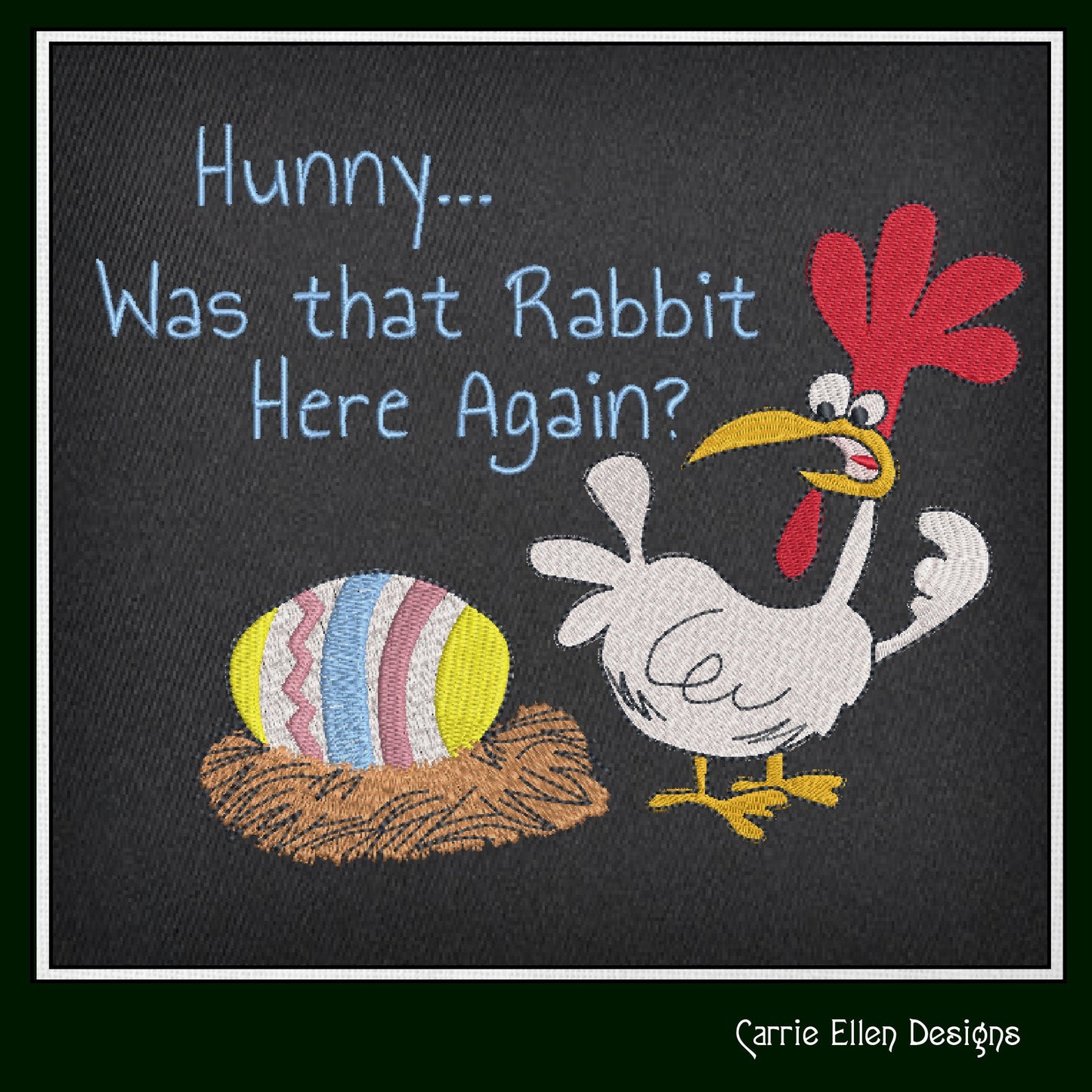 Easter Egg Chicken Machine Embroidery Design | Funny Holiday Chicken Saying | Easter Egg Embroidery Pattern | 6 Sizes (0859)