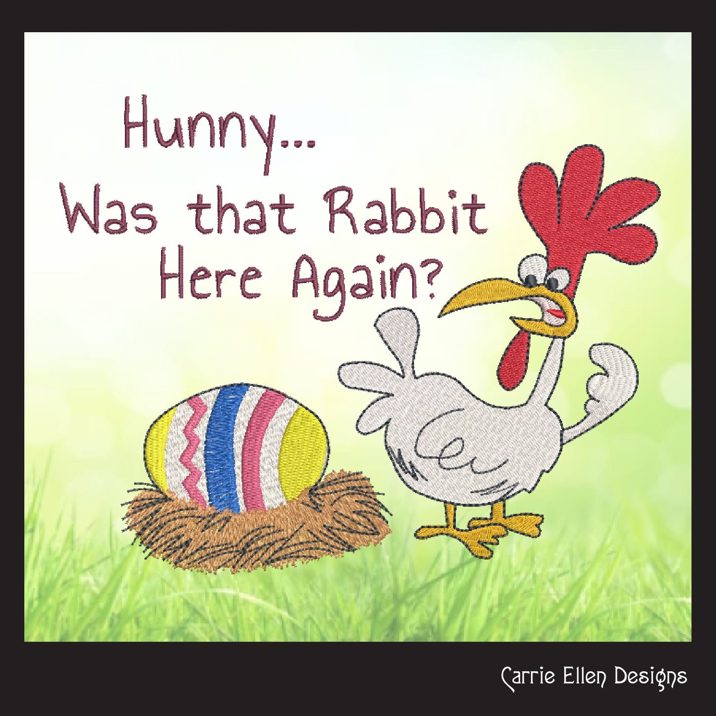 Easter Egg Chicken Machine Embroidery Design | Funny Holiday Chicken Saying | Easter Egg Embroidery Pattern | 6 Sizes (0859)