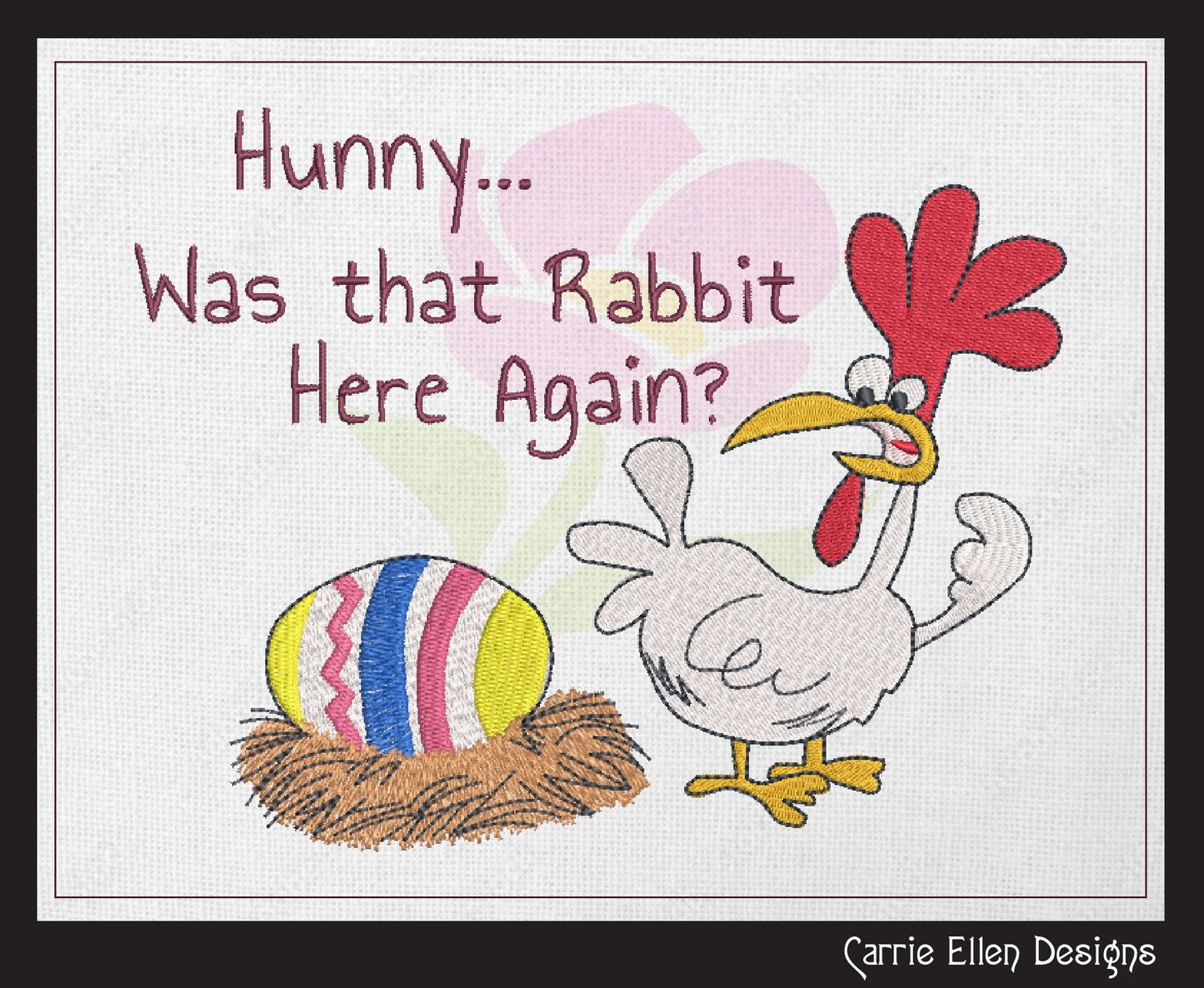 Easter Egg Chicken Machine Embroidery Design | Funny Holiday Chicken Saying | Easter Egg Embroidery Pattern | 6 Sizes (0859)