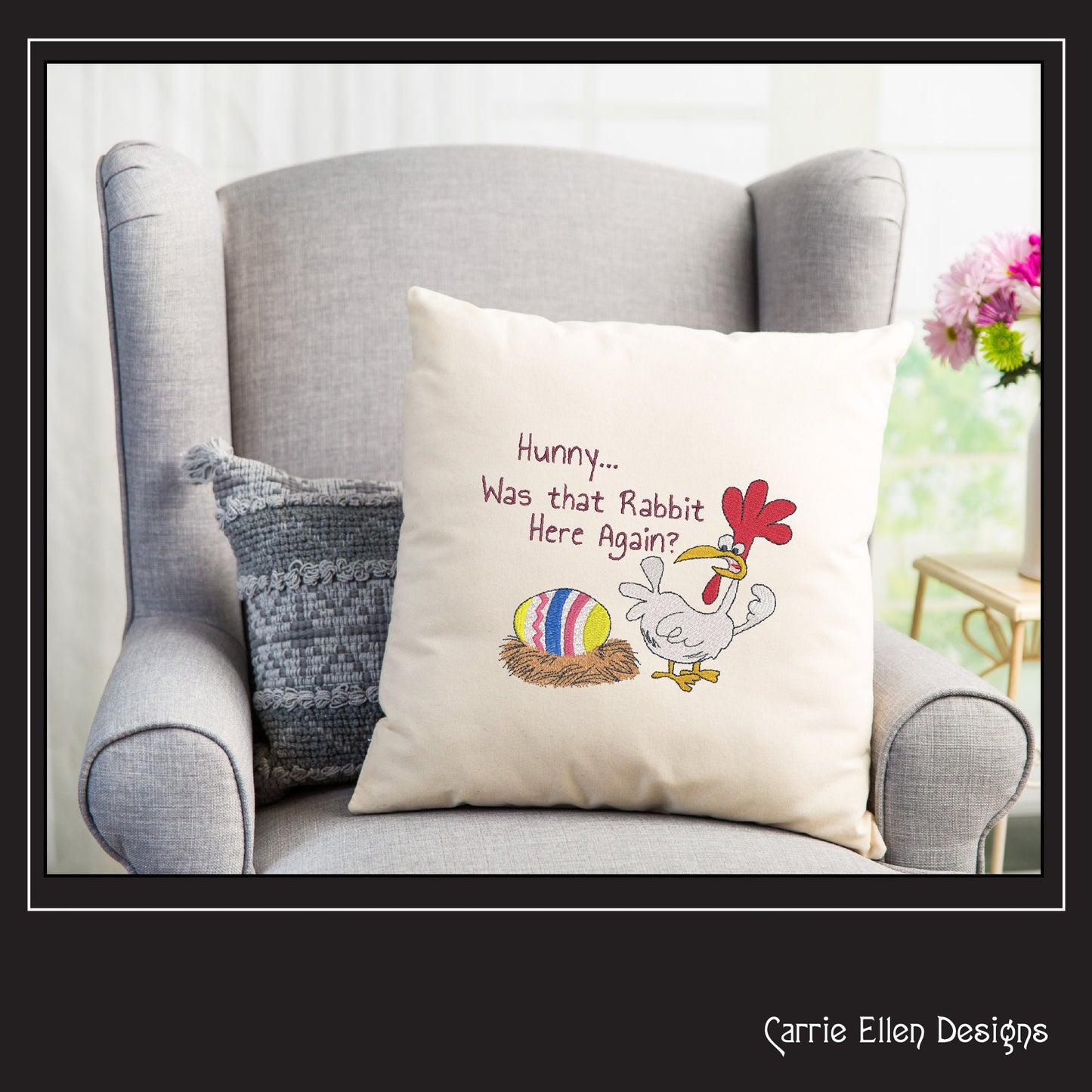 Easter Egg Chicken Machine Embroidery Design | Funny Holiday Chicken Saying | Easter Egg Embroidery Pattern | 6 Sizes (0859)