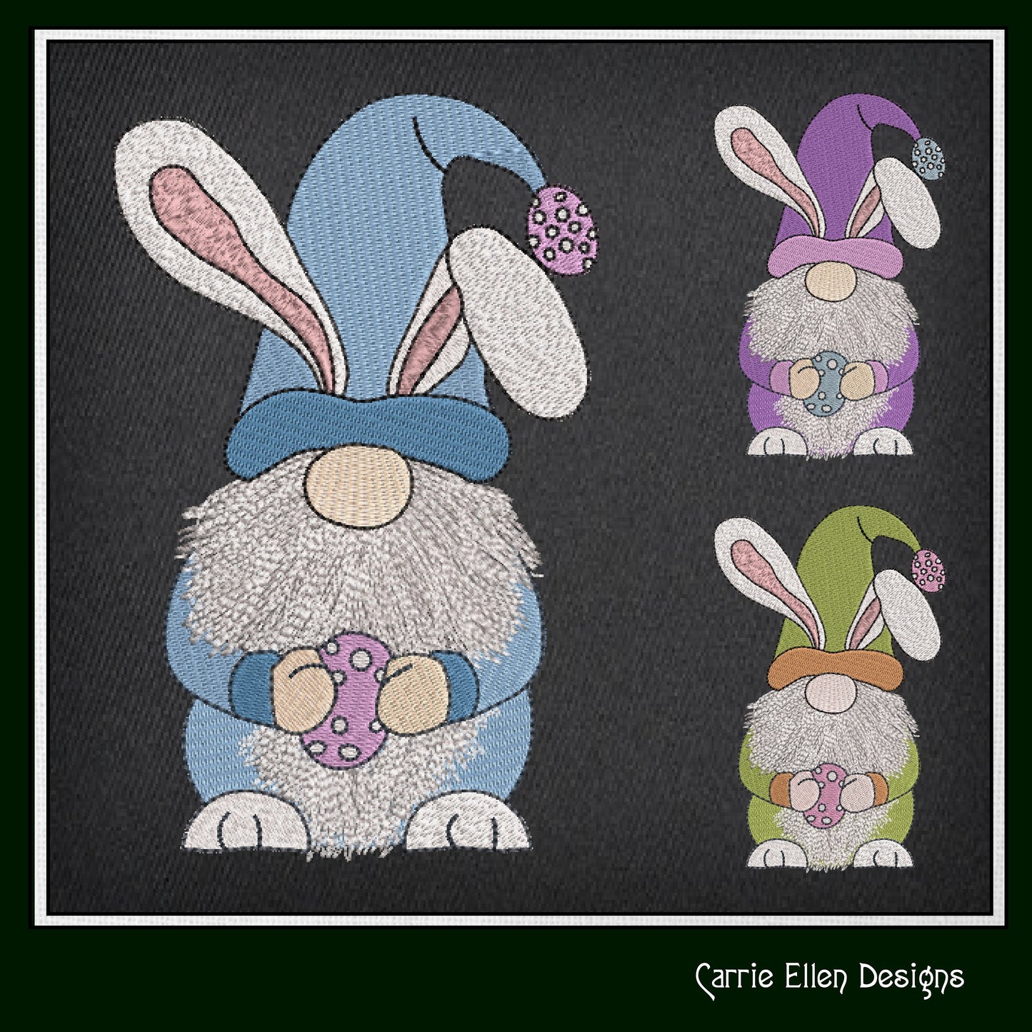 Gnome Easter Bunny Machine Embroidery Design – Holiday Easter Egg Bunny – 6 Sizes (1385)