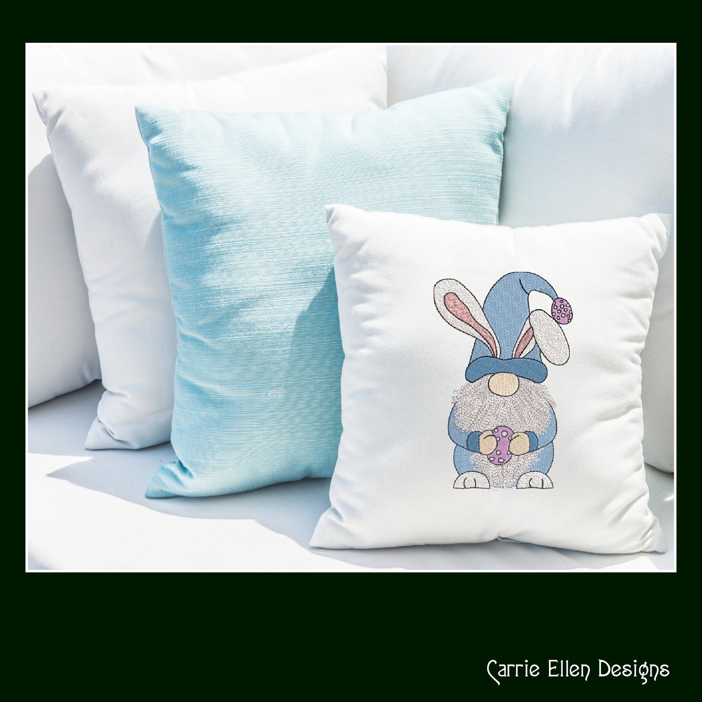 Gnome Easter Bunny Machine Embroidery Design – Holiday Easter Egg Bunny – 6 Sizes (1385)