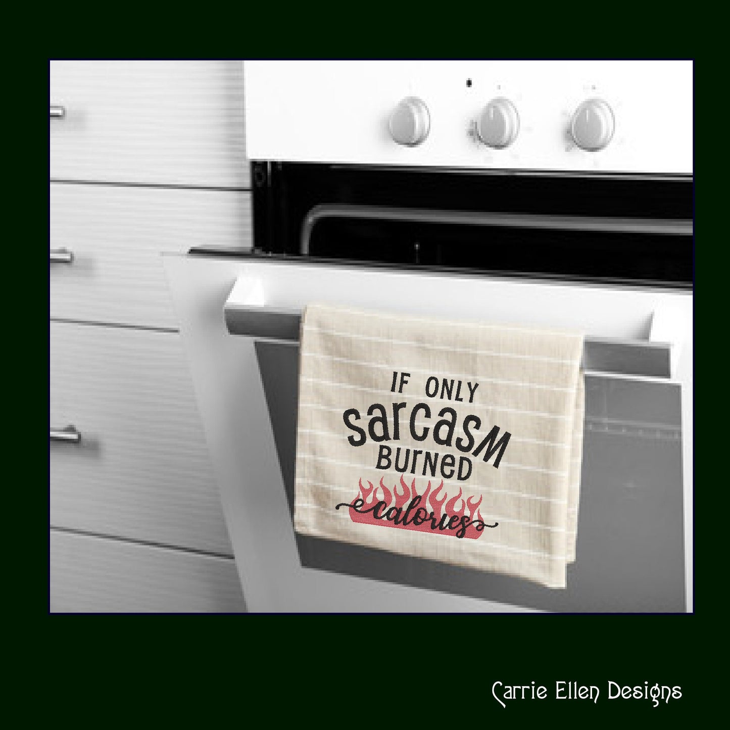 Sarcasm Burned Calories Machine Embroidery Design – Funny Quotes and Sayings – 6 Sizes (1539)