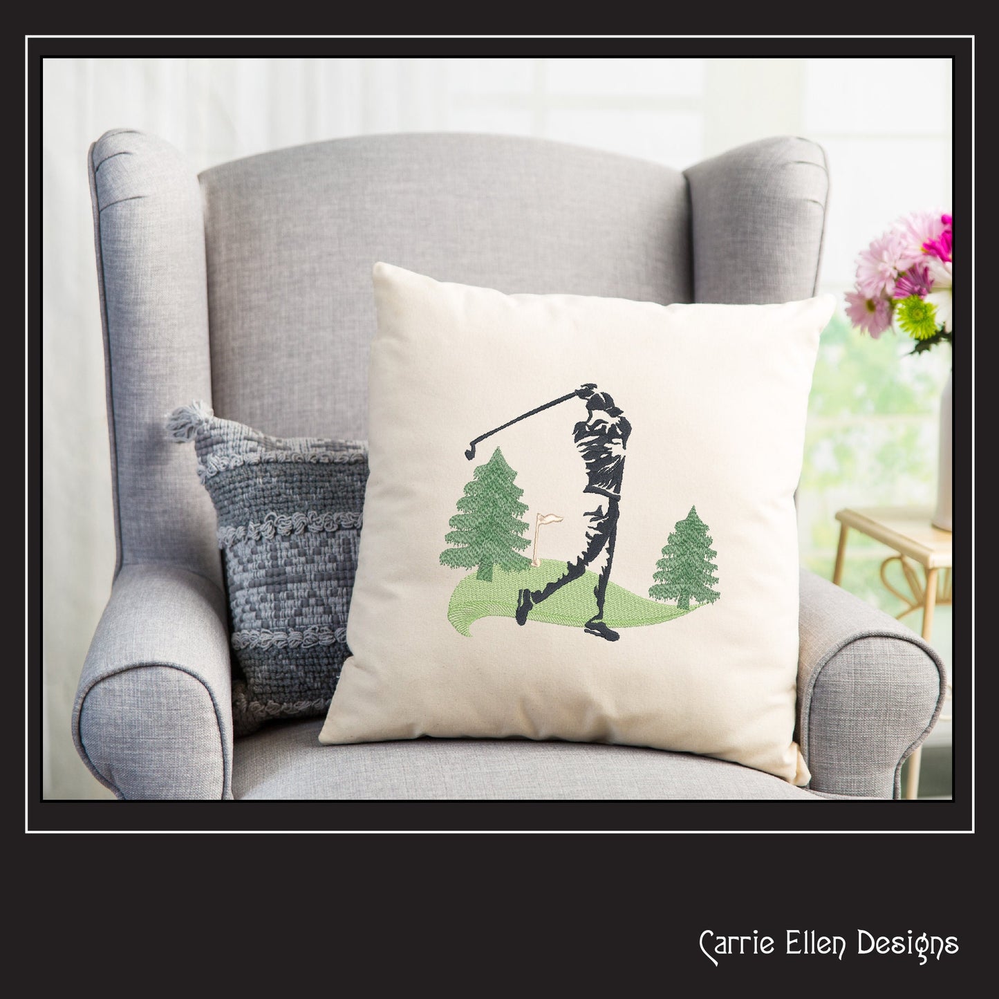 Golfer Silhouette Machine Embroidery Design | Golf Swinging Pose | Sport Lover Embroidery | 6 Sizes (1700)