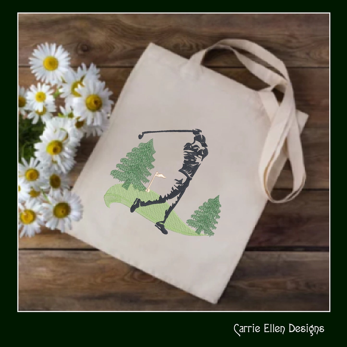 Golfer Silhouette Machine Embroidery Design | Golf Swinging Pose | Sport Lover Embroidery | 6 Sizes (1700)