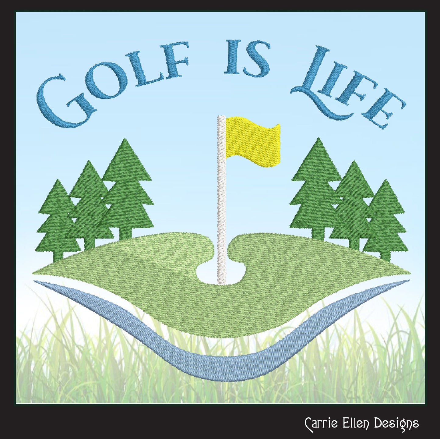 Golf Machine Embroidery Design, Golf is Life Design, Golf Putter Embroidery, Golf Green Embroidery, Sport Embroidery, 6 Sizes (0111)
