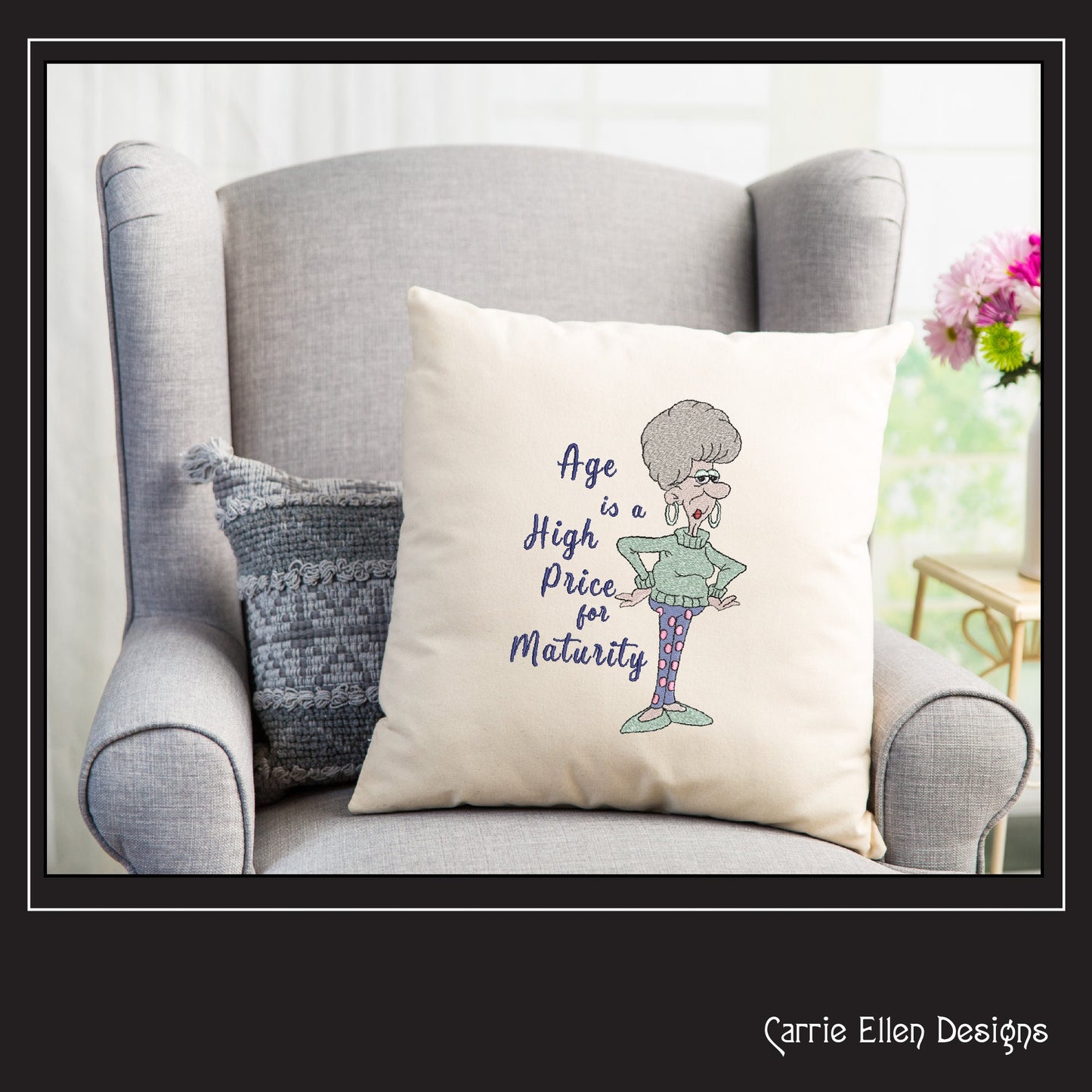 Funny Machine Embroidery Design | "Age is a High Price for Maturity" Humorous Quote | Sarcastic Saying Embroidery for Adults | 6 Sizes (1906)