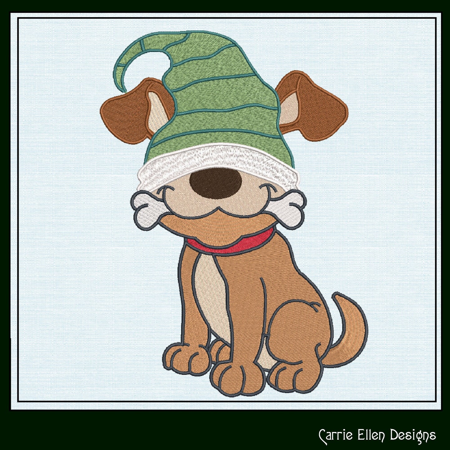Dog Gnome Machine Embroidery Design, Holiday Gnome Dog with Bone Embroidery, Dog Lover Embroidery, 6 Sizes (2000)