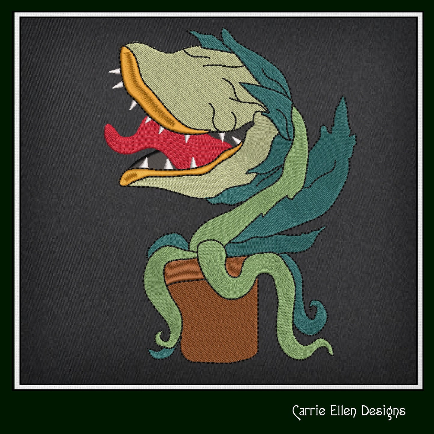 Audrey 2 Classic Horror Character Machine Embroidery Design, Little Shop Of Horrors Monster Plant, 6 sizes (2178)