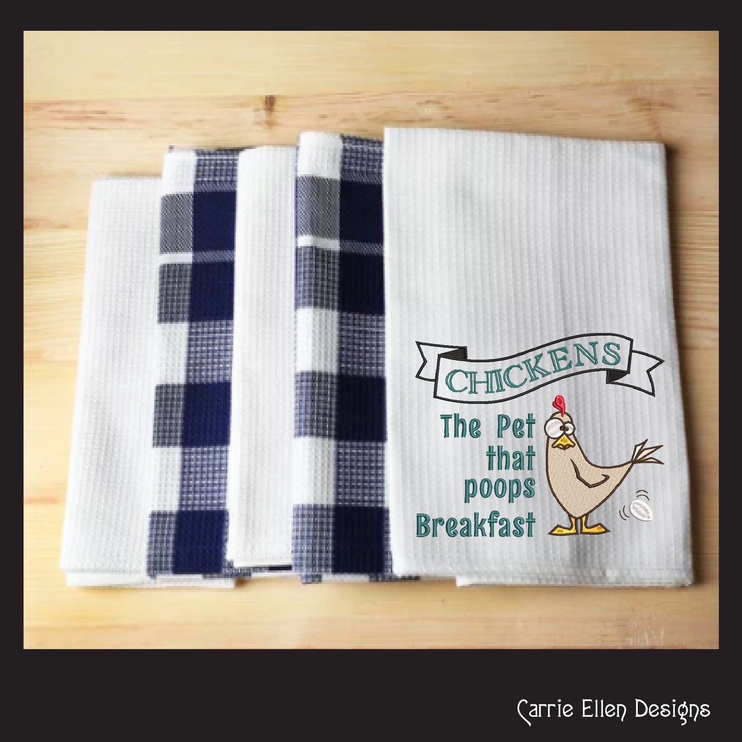 Chickens The Pet That Poops Breakfast, Machine Embroidery Design, Sarcastic Chicken Saying, Funny Silly Bird, 6 Sizes (2400)
