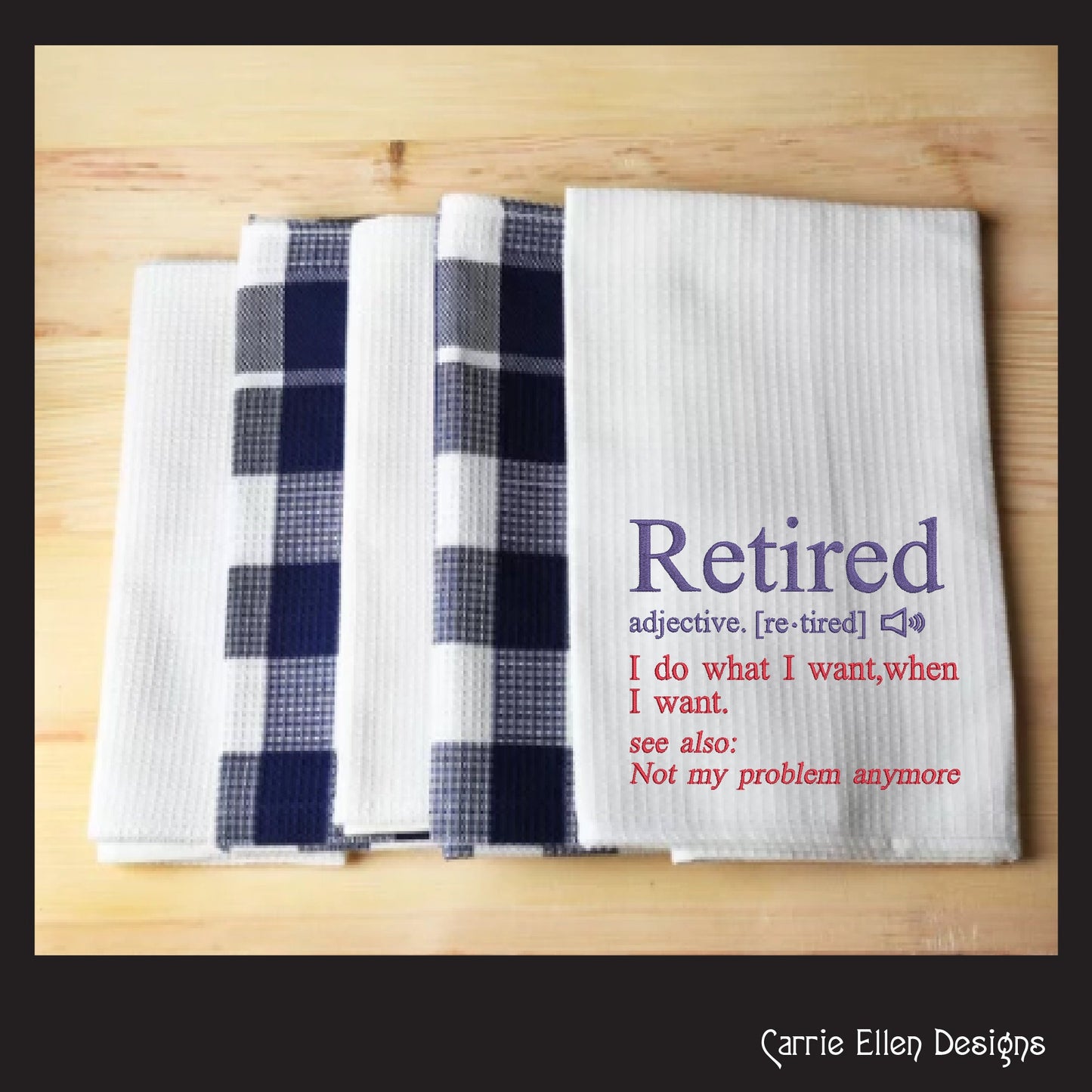 Retired Definition Embroidery Design, Machine Embroidery Design, Snarky Retirement Saying, 6 Sizes (2391)