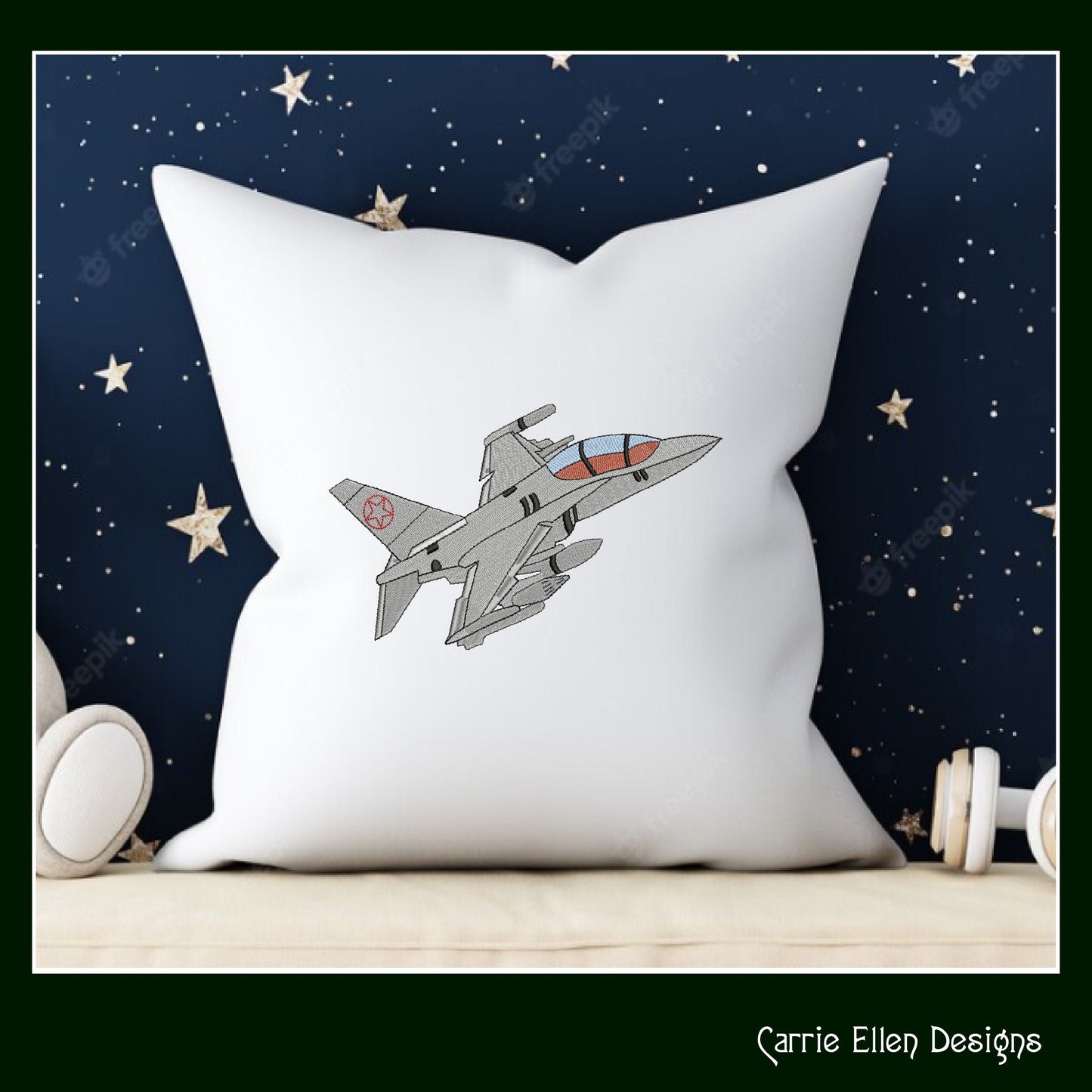 Fighter Jet Machine Embroidery Design, Airforce Jet Plane Design, USAF Digital Download , 6 Sizes (2575)