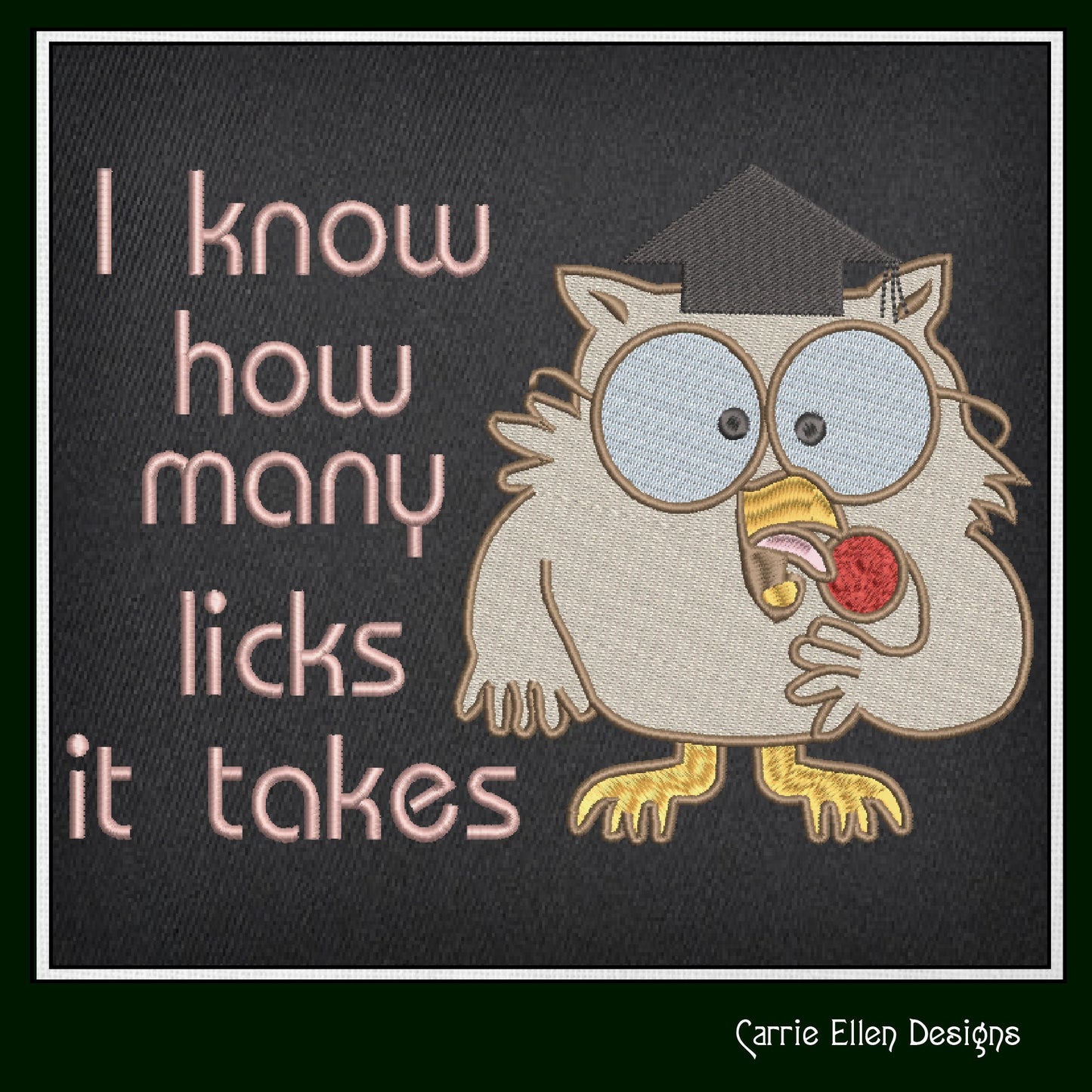 Ask Mr Owl Iconic Machine Embroidery Design, Nostalgic I Know How Many Licks Commercial Design, 6 Sizes (2571)
