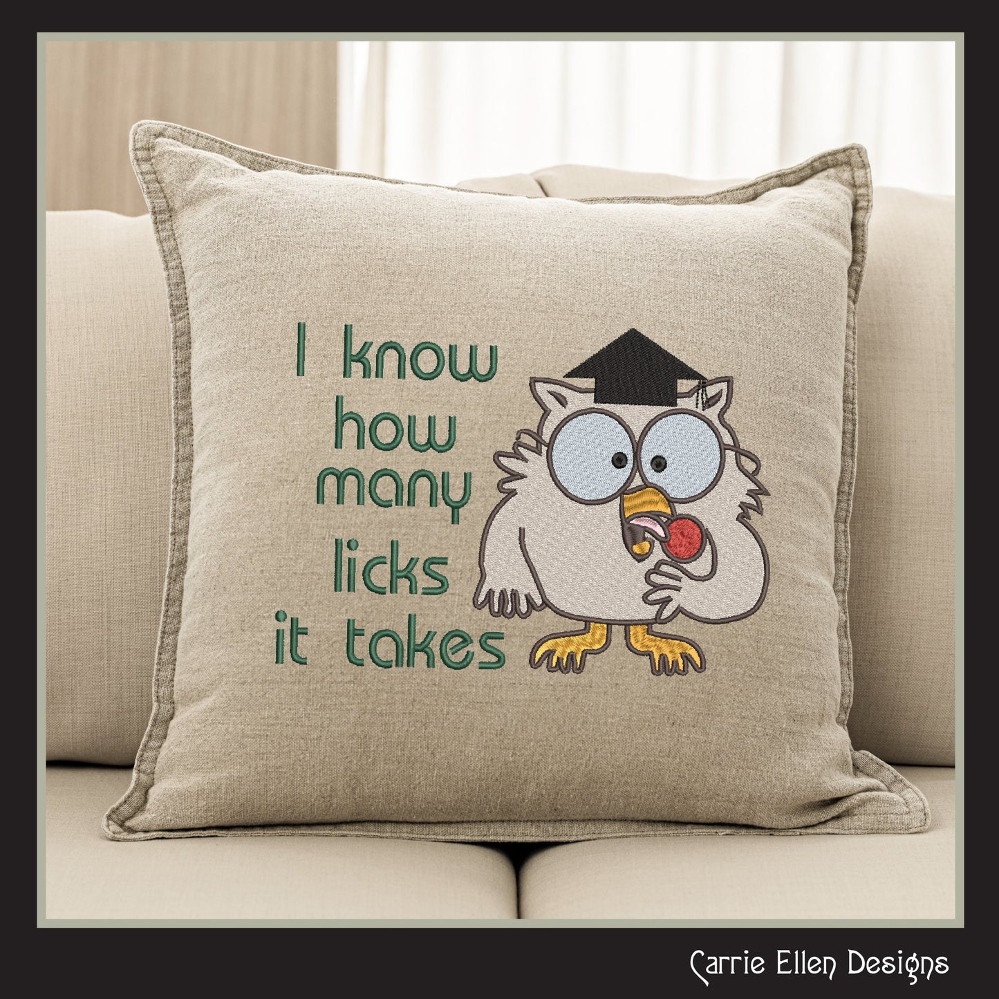 Ask Mr Owl Iconic Machine Embroidery Design, Nostalgic I Know How Many Licks Commercial Design, 6 Sizes (2571)