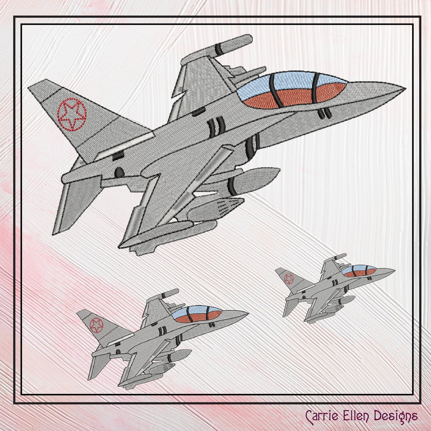 Fighter Jet Machine Embroidery Design, Airforce Jet Plane Design, USAF Digital Download , 6 Sizes (2575)