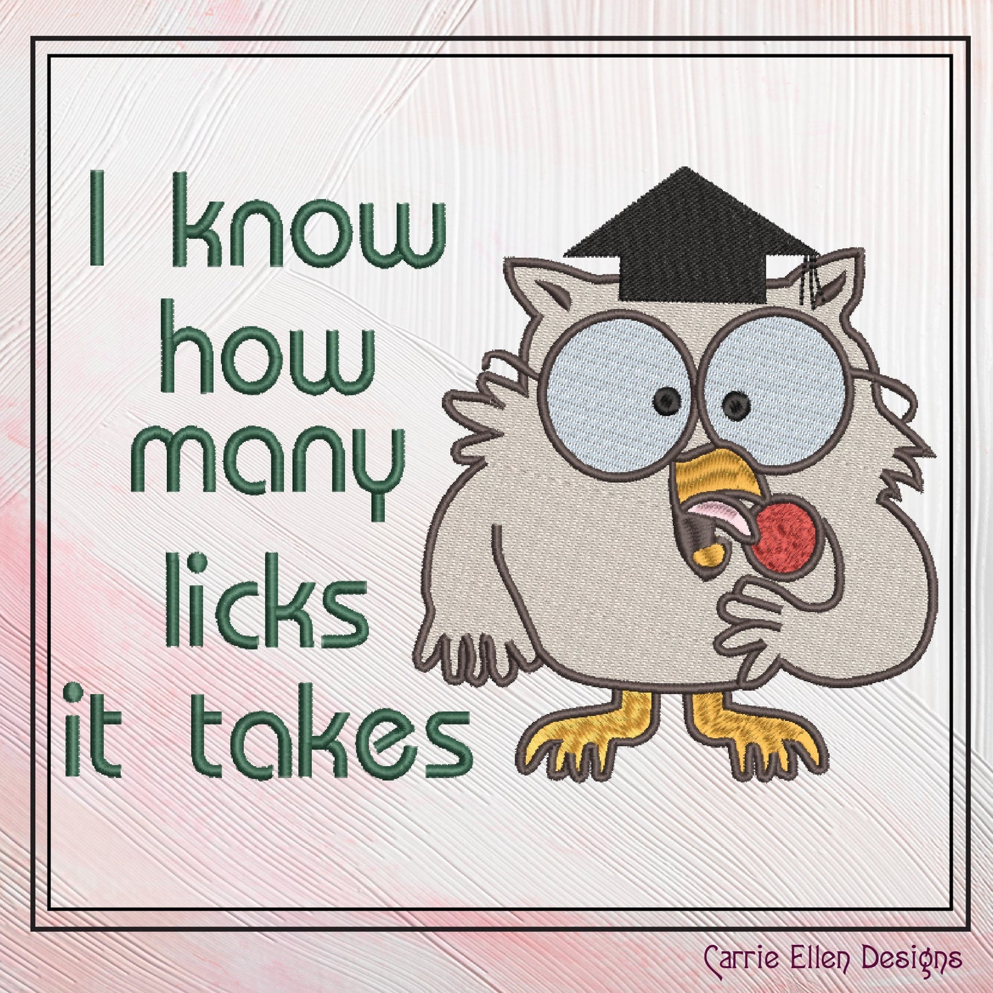 Ask Mr Owl Iconic Machine Embroidery Design, Nostalgic I Know How Many Licks Commercial Design, 6 Sizes (2571)