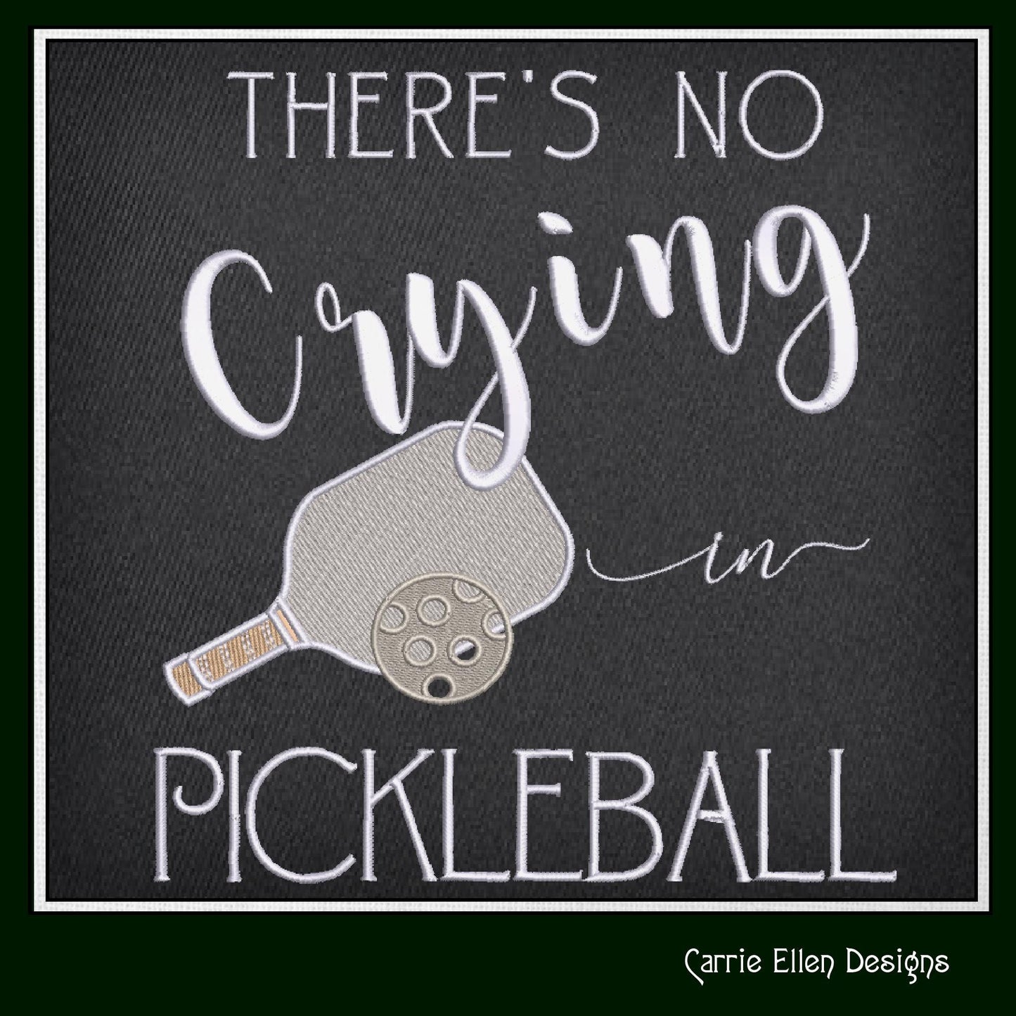 Pickleball Machine Embroidery Design, No Crying in Pickleball Embroidery Saying, Fun Sport Design, 6 Sizes (2772)
