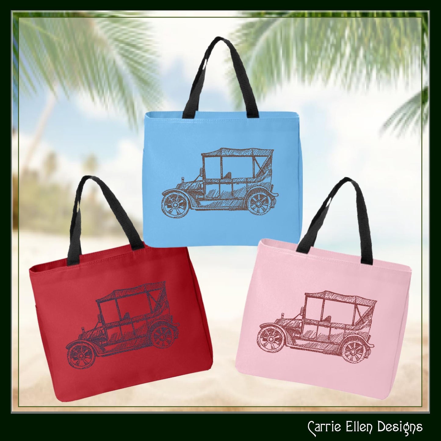 Classic Car Machine Embroidery Design Sketch, Vintage Vehicle Embroidery Pattern, Retro Car Stitch File, 6 Sizes (3012)