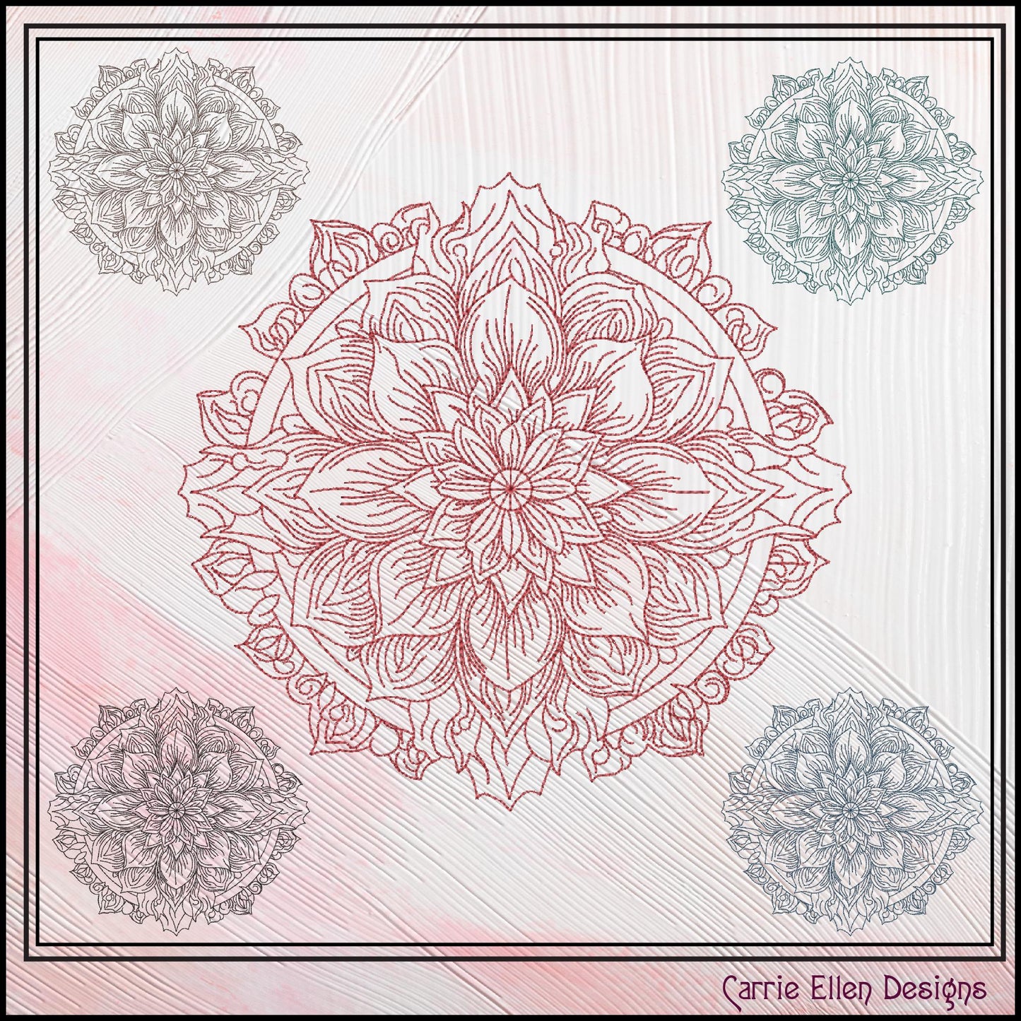 Floral Mandala Machine Embroidery Design | Artistic Symbolism Stitch Pattern, 6 Sizes (3019)