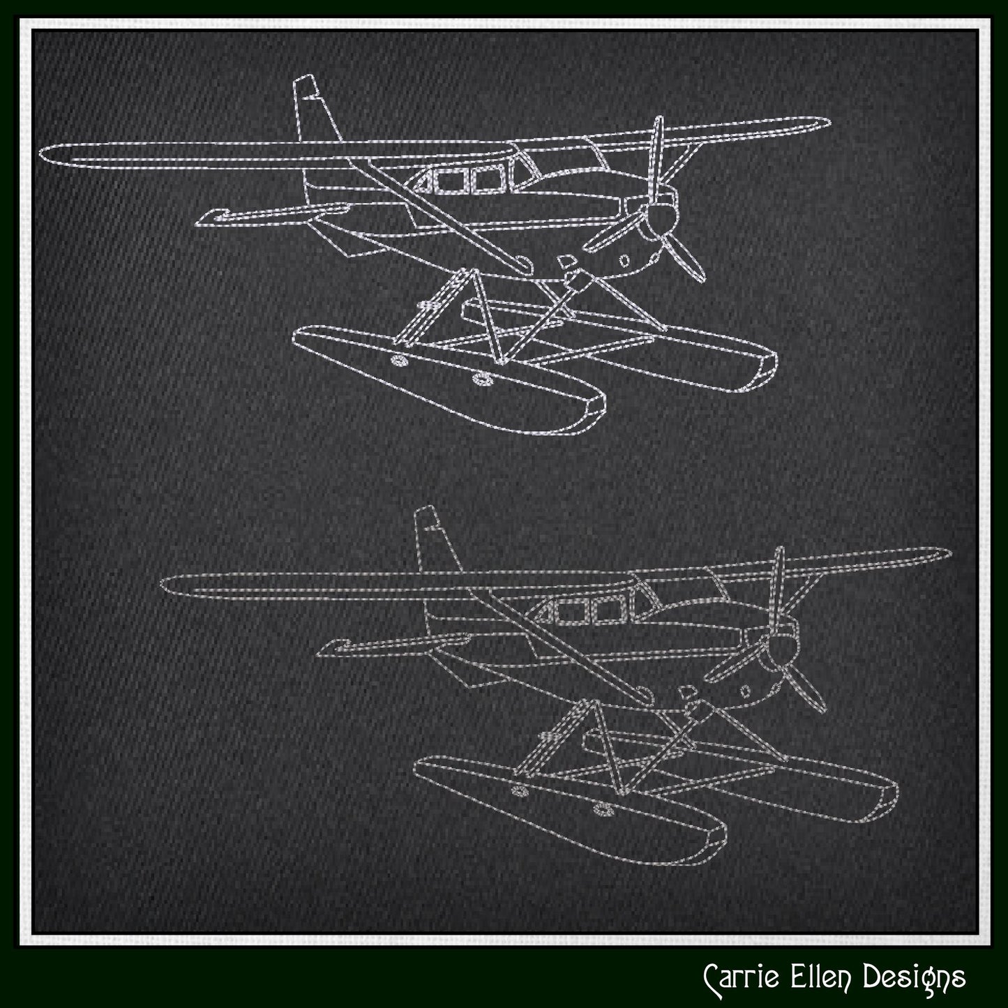Sea Plane Machine Embroidery Design, Line Art Sketch, Airplane Pattern, Artistic Embroidery, 6 Sizes (3017)