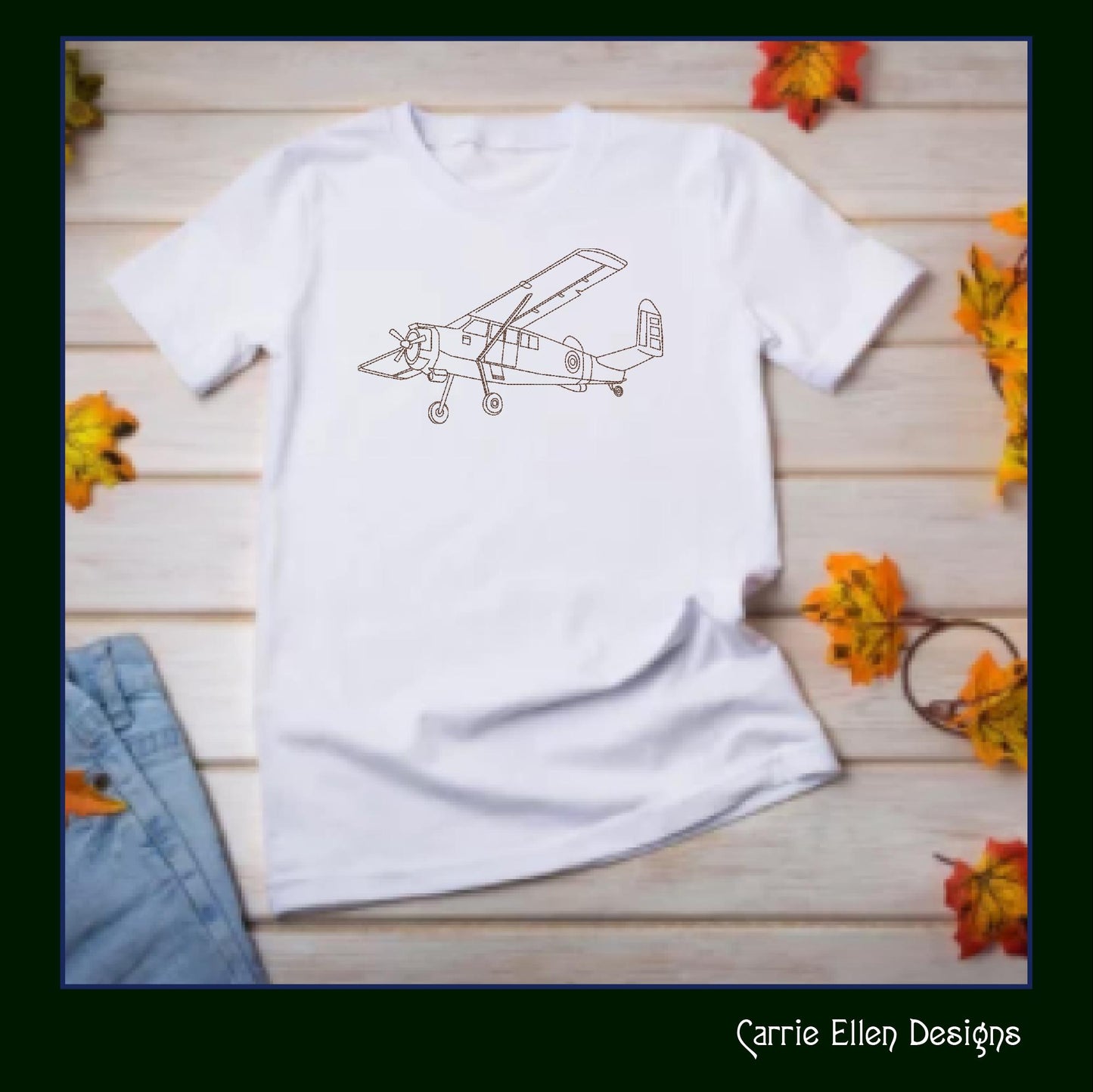 Prop Plane Machine Embroidery Design, Line Art Sketch, Airplane Pattern, Artistic Embroidery, 6 Sizes (3018)