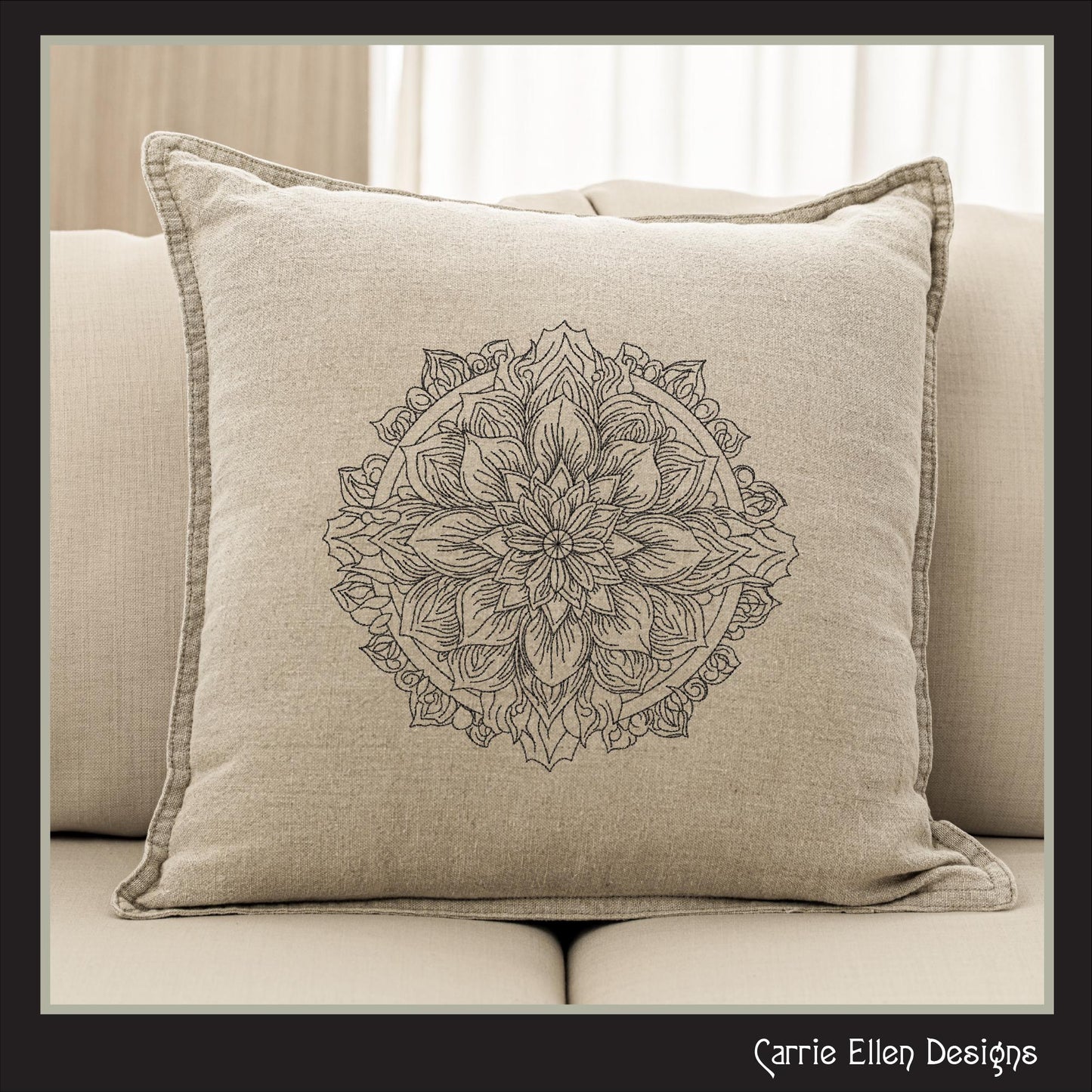 Floral Mandala Machine Embroidery Design | Artistic Symbolism Stitch Pattern, 6 Sizes (3019)