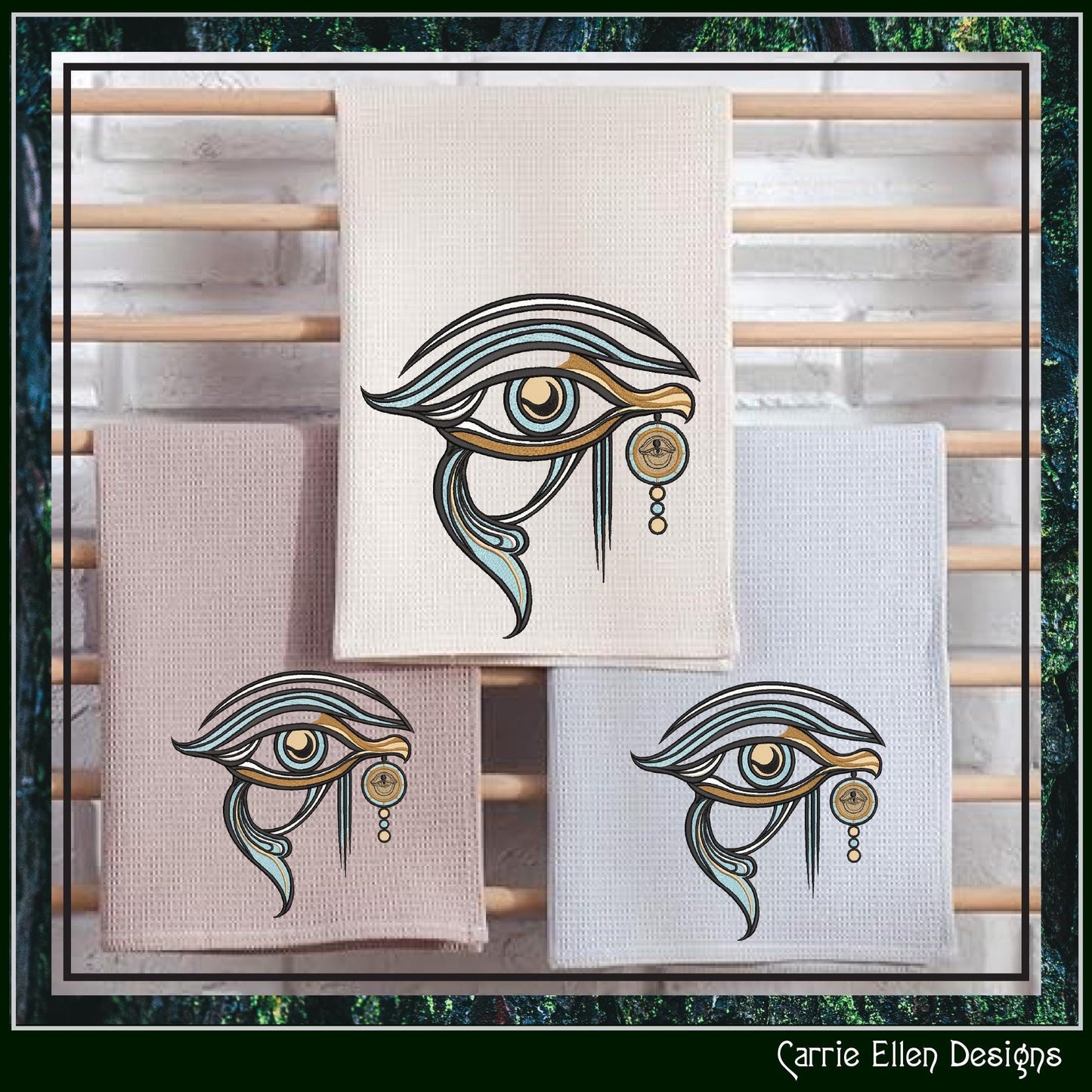 Eye of Horus Machine Embroidery Design, Ancient Egyptian Hieroglyph Symbol, Wedjat Edjat Eye, 6 Sizes (3148)