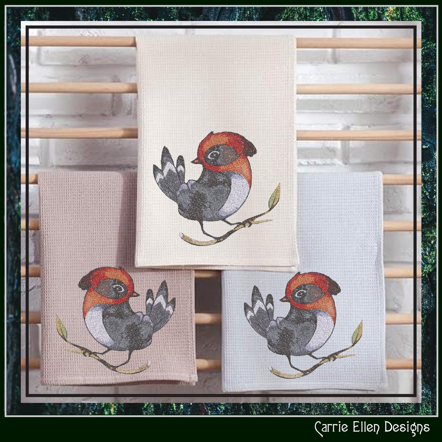 Bird Machine Embroidery Design, Artistic Watercolor Photo Stitch Bird, Nature Lover Gift, 6 Sizes (3163)
