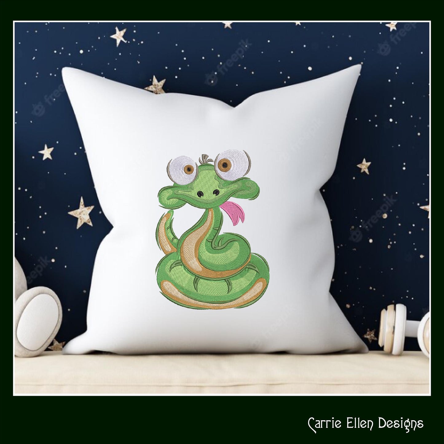 Snake Machine Embroidery Design, Cute Crazy Snake Embroidery Pattern, Free Hugs Cartoon Snake, 6 Sizes (3204)