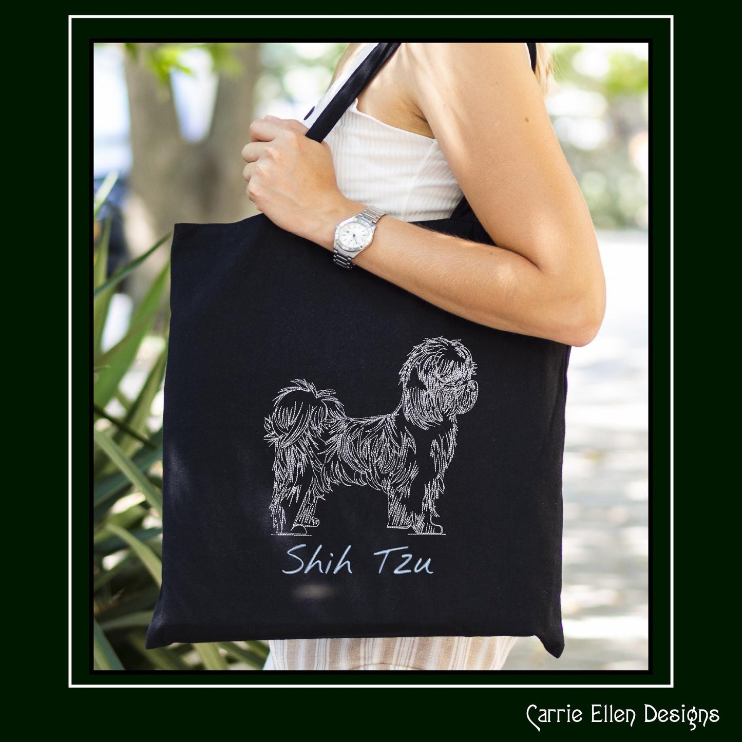 Shih Tzu Machine Embroidery Design, Dog Sketch Pattern, Dog Lover Gift, Small Dog Breed, 6 Sizes (3172)