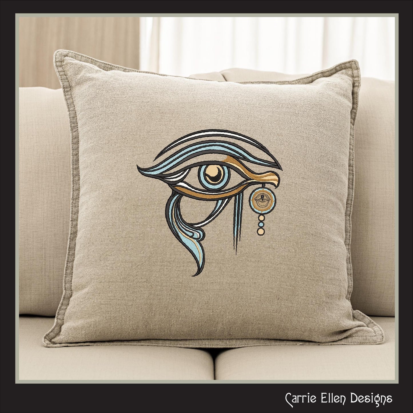 Eye of Horus Machine Embroidery Design, Ancient Egyptian Hieroglyph Symbol, Wedjat Edjat Eye, 6 Sizes (3148)