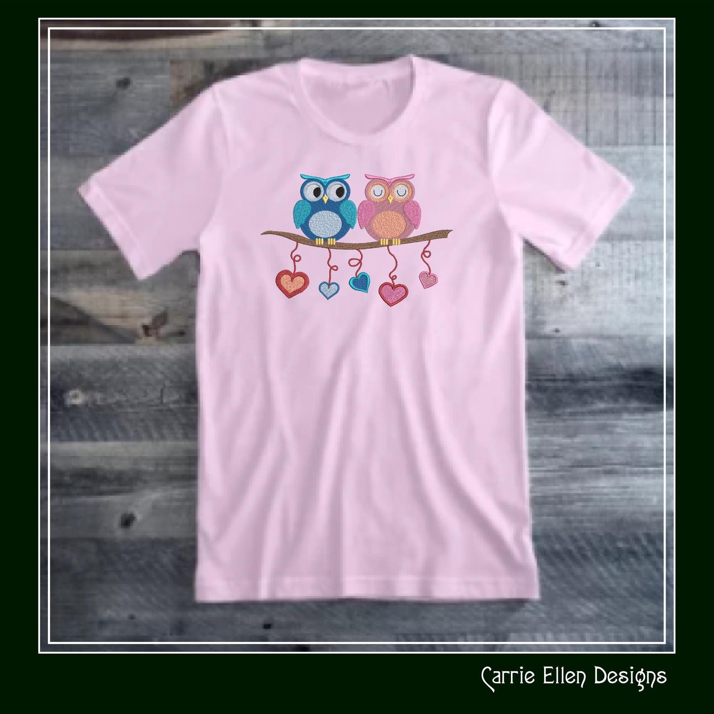 Owl Love Machine Embroidery Design – Valentine’s Day Holiday Pattern, Loving Bird Couple, 6 Sizes (3137)