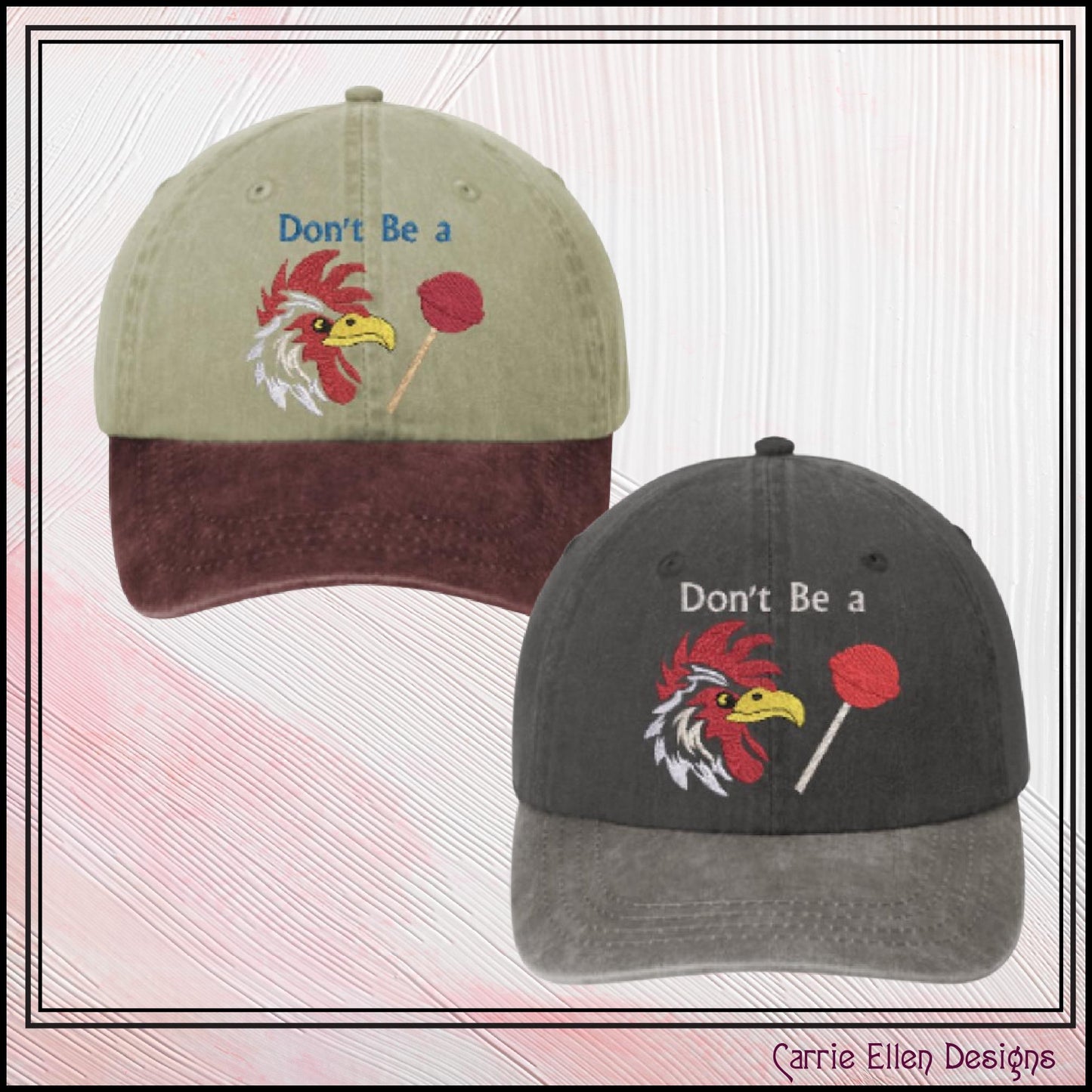 Dont Be A Cock Sucker Machine Embroidery Design Saying, Cock Sucker Rooster and Lollipop Picture Pattern, 6 Sizes (3230)