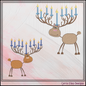 Chrismukkah Reindeer Machine Embroidery Design | Reindeer with Menorah Antlers, 6 Sizes (0142)