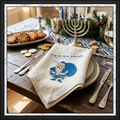 "Oy to the World" Hanukkah Harry Machine Embroidery Design | Funny Jewish Holiday Pattern, 6 Sizes (0155)