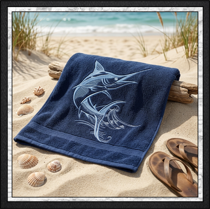 Pacific Blue Marlin Machine Embroidery Design, Ocean Sailfish Sport Fishing Pattern, 6 Sizes (0289)