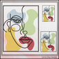 Woman Face Machine Embroidery Design – Fine Art Minimalist Portrait, Multicolor Line Art Style, 8 Sizes (0481)